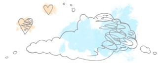clouds and hearts